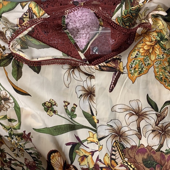 New Anthropologie Tiny Botanical Butterfly Print Jumpsuit XS NEW - Picture 3 of 8